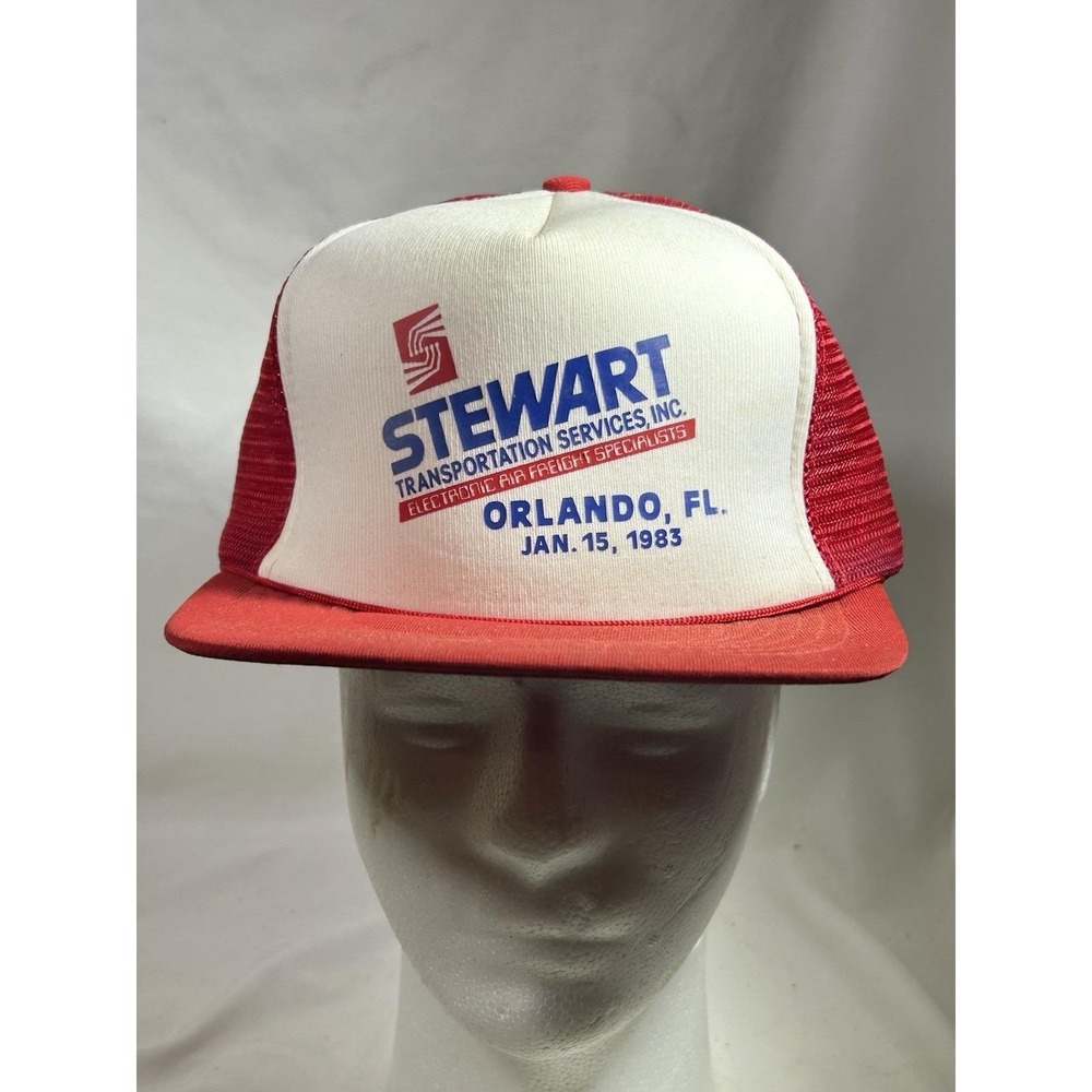 Vintage Stewart Transportation Services Air Freight Orlando FL Mesh Snapback